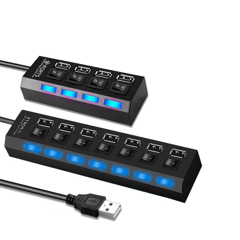 4-Port Independent USB Switch Hub with 7-Port Splitter