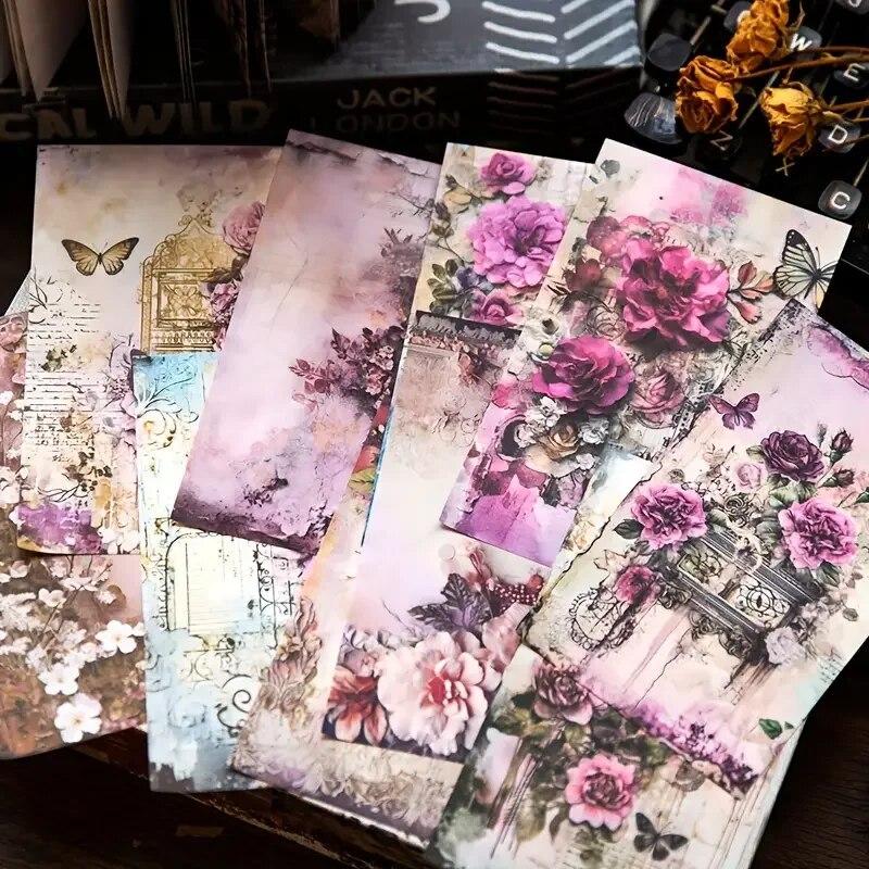 40 PCs Vintage Material Paper Decorative Scrapbooking Diary Album Craft Background Paper DIY Junk Journal Supplies