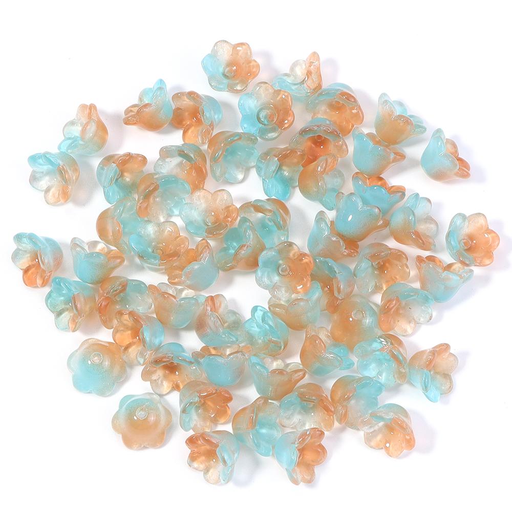 50 шт./лот Цветные стеклянные бусины Лэмпворк Форма цветка Ландыш Стеклянные бусины Россыпью Для DIY Аксессуары для ожерелий и браслетов