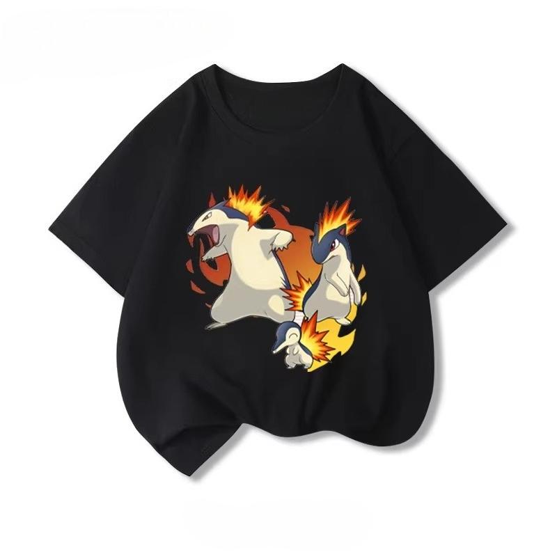 Potdemiel Summer New Pikachu Childrens Pure Cotton TShirt Comfortable and Breathable Suitable for Both Boys and Girls