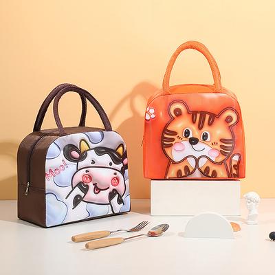 Sac à déjeuner isotherme 3D motif dessin animé, boîte à déjeuner portable, fonctionnelle, pour pique-nique, pour femmes et enfants