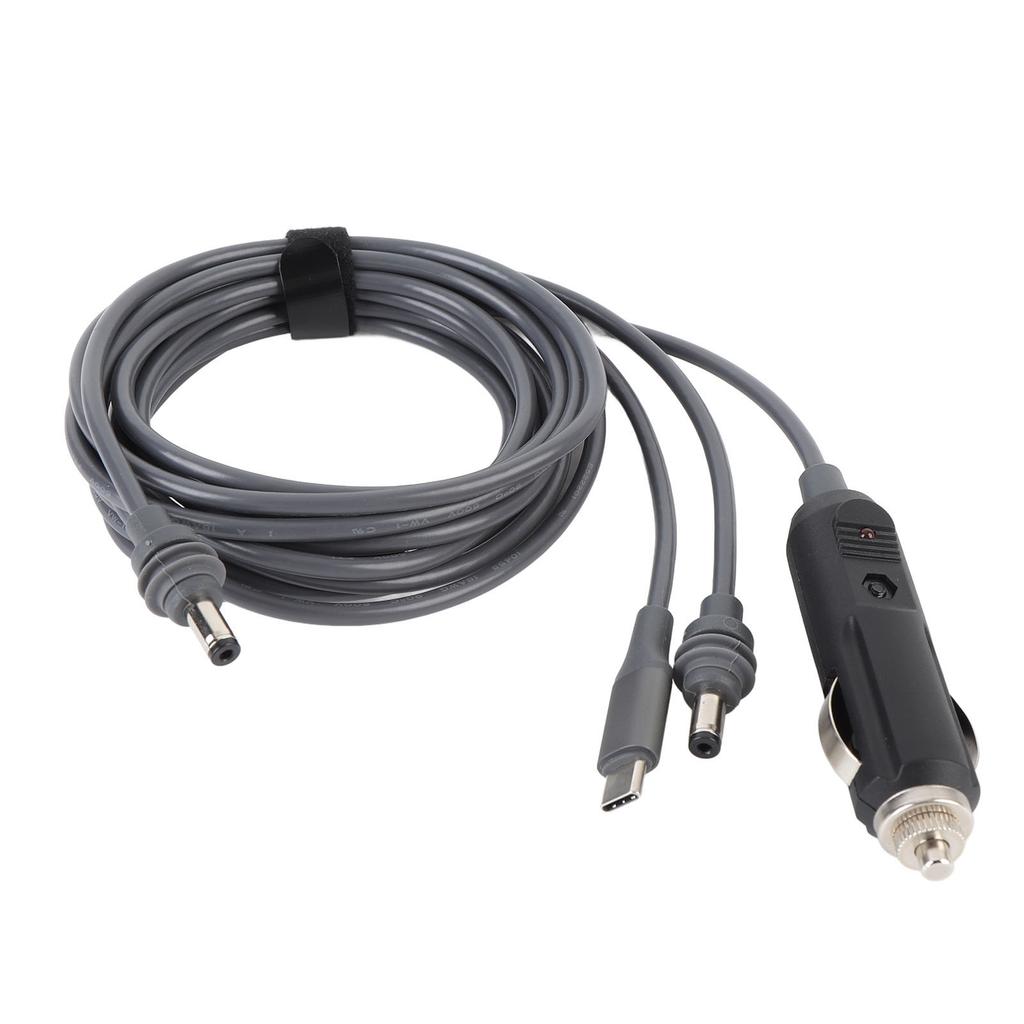 3 in 1 DC Power Cable Plug and Play 100W USB C 12-24V Car Charger DC Male Power Cord 18AWG Wire For