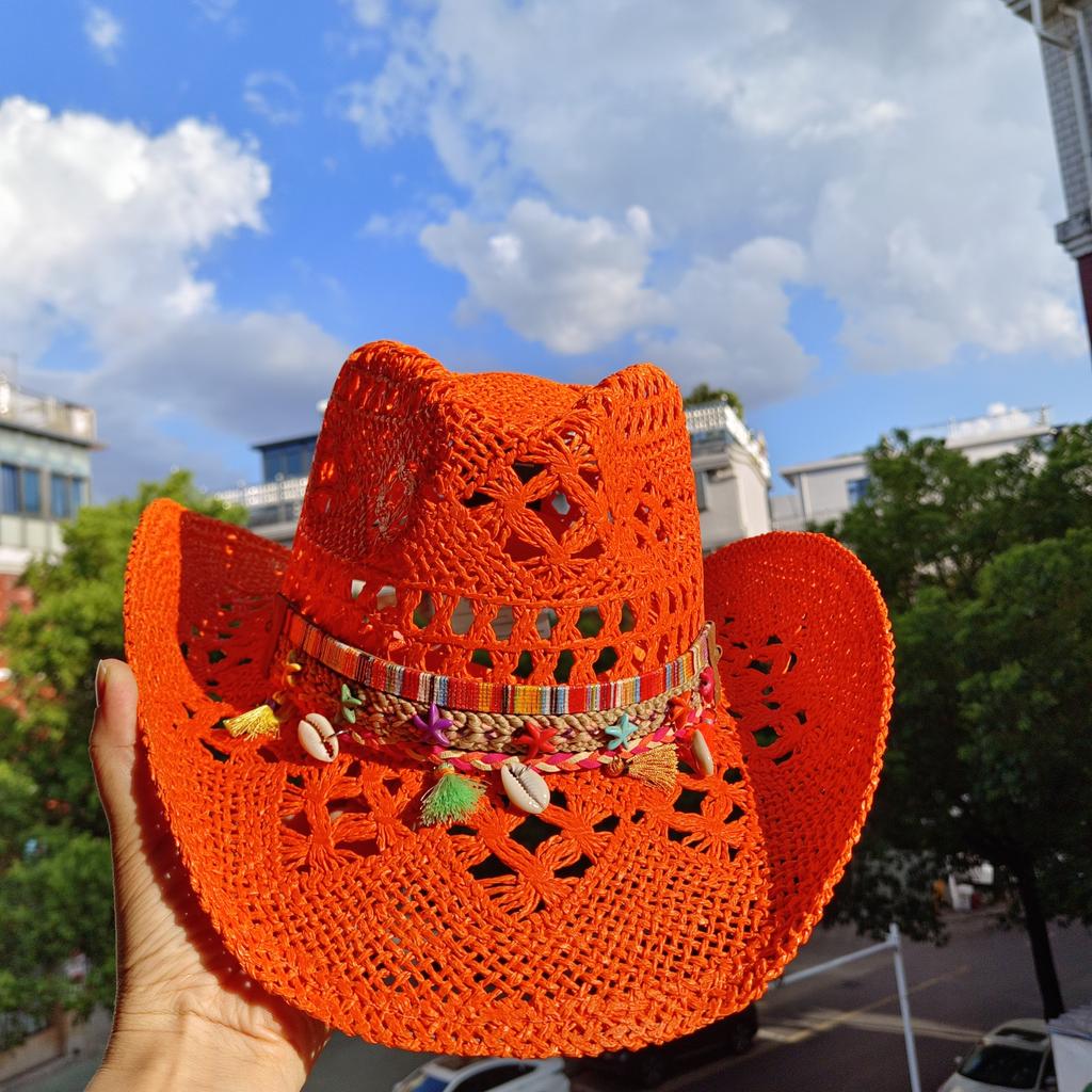 Cowgirl Hats for Women Straw Cowboy Hat Western Beach Sun Hat with Shapeable Brim for Coastal Cowgirl men hats