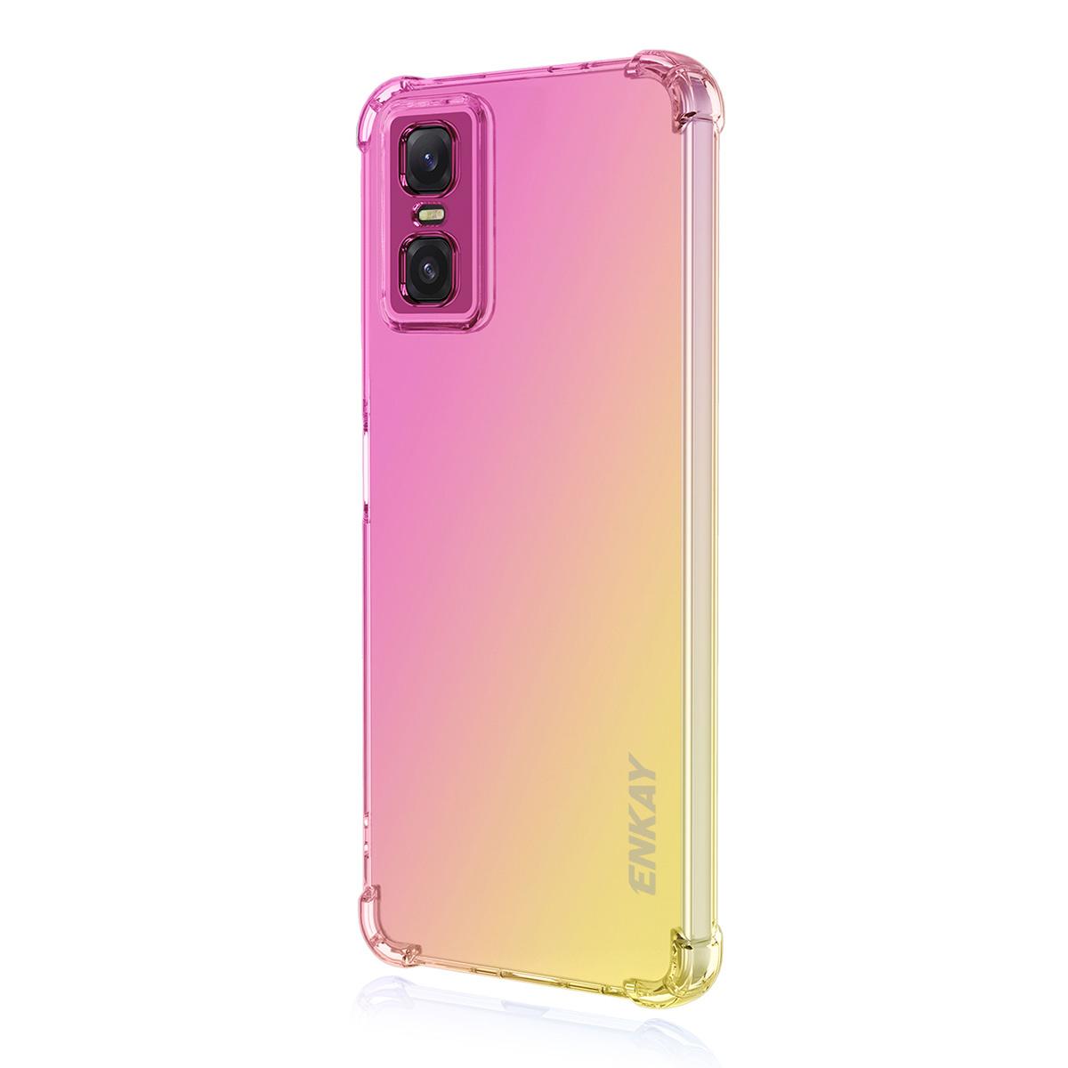 

Для Infinix GT 30 Pro 5G ТПУ чехол ENKAY Утолщенный Четырехугольный Противоударный Чехол для Задней Панели Телефона Pink/Gold