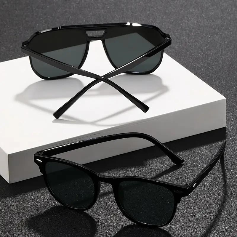 2pcs European and American retro style women's fashionable sunglasses trend versatile summer sun shading and UV protection light