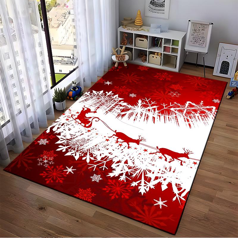 Christmas reindeer design rug, non-slip, suitable for living room and bedroom sofa