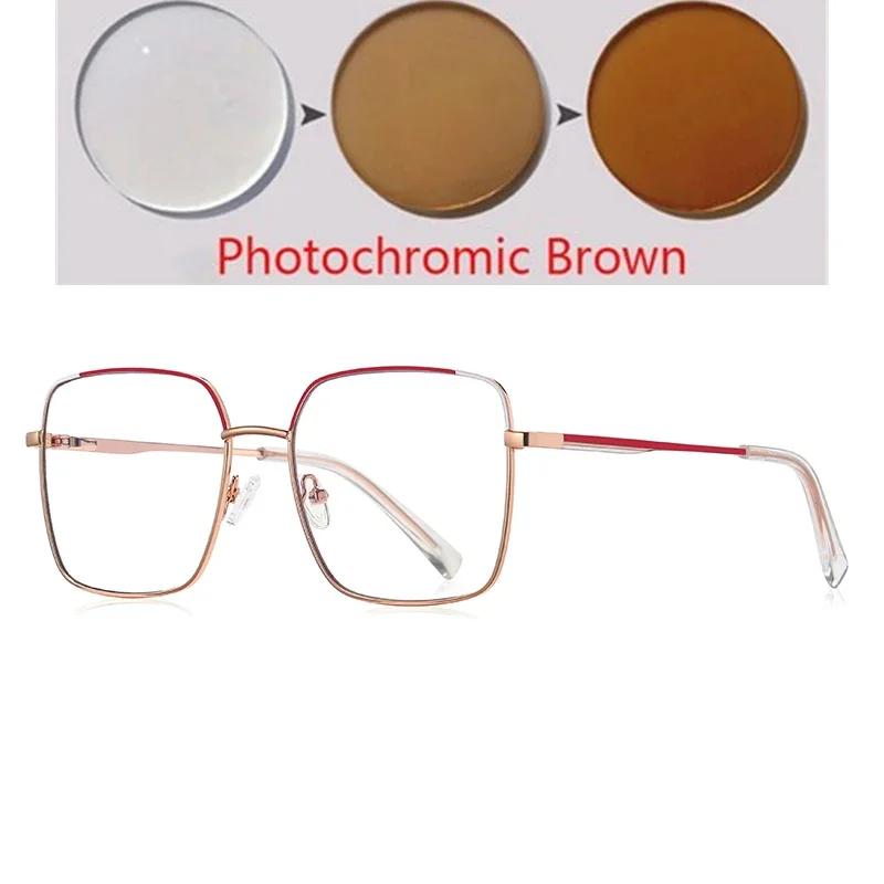 Big Frame Square Shortsighted Optical Glasses With Prescription Spring Hinge Nearsighted Glasses For Women 0 -0.5 -0.75 To -6.0