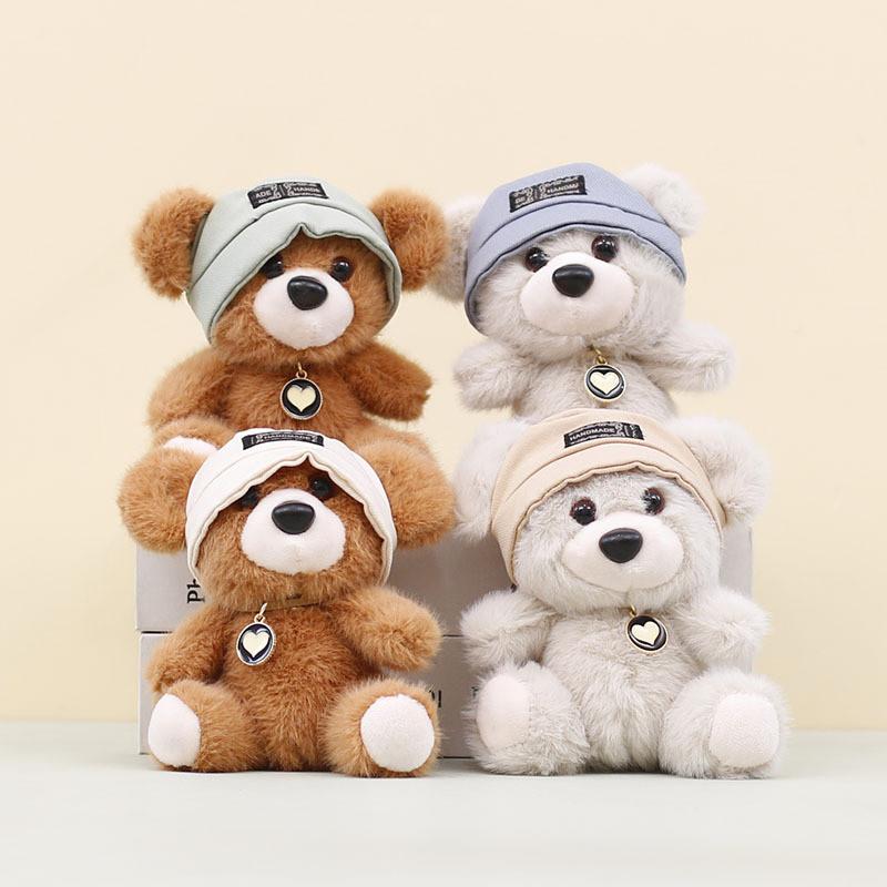 Plush Bear Pendant Keyring With Hat And Heartshaped Necklace Design Kids For
