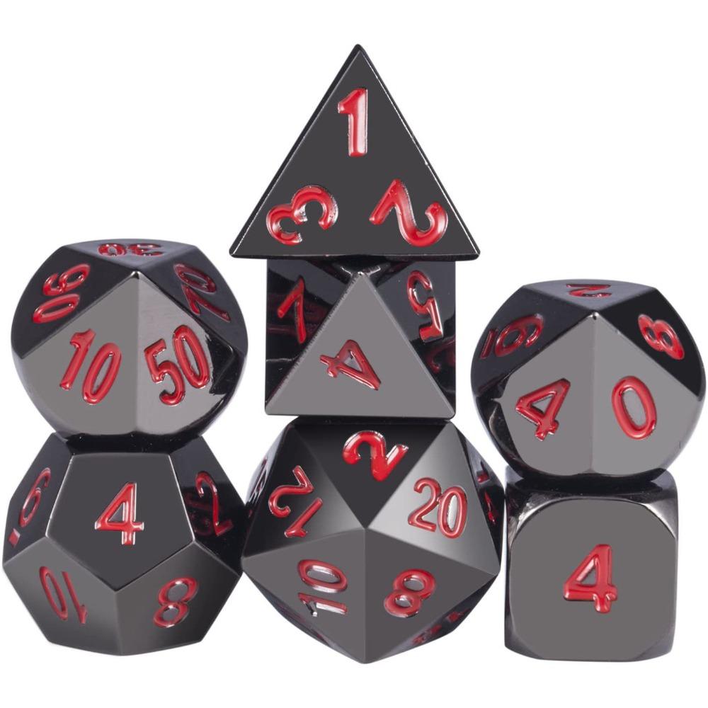New Metal Metal Dice Set D4 D6 D8 D10 D12 D20 Multicolor Polyhedral Dice Polyhedral Sharp Corner Dice Gift