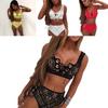Elegantes Spitzen-Bikini-Set mit hohem Bund und Cut-Outs für Damen