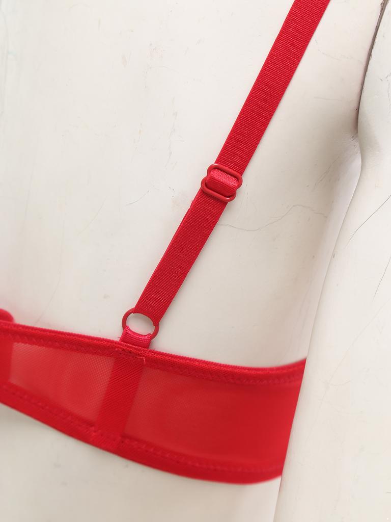 Sujetador de Encaje para Mujer 1/4 Taza Balconet Bralette Con Aros Diseño Push Up Top de Lencería Floral