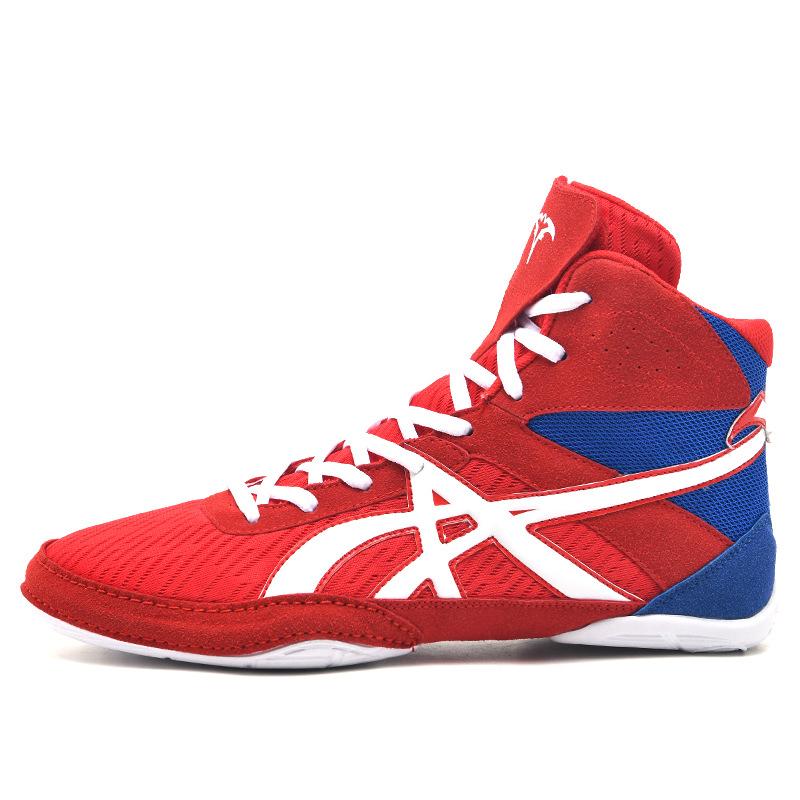 

Boxing training shoes men s and women s breathable Sanda fighting training shoes high-top wrestling shoes fall boots retro fighting shoes 36 червоний