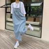 Vår Sommer Denim Overall Kjole Kvinner Ermeløse Jeans Kjoler Mote Kvinne Solid Slip Uformell Løse Spaghetti Stropp Kjoler