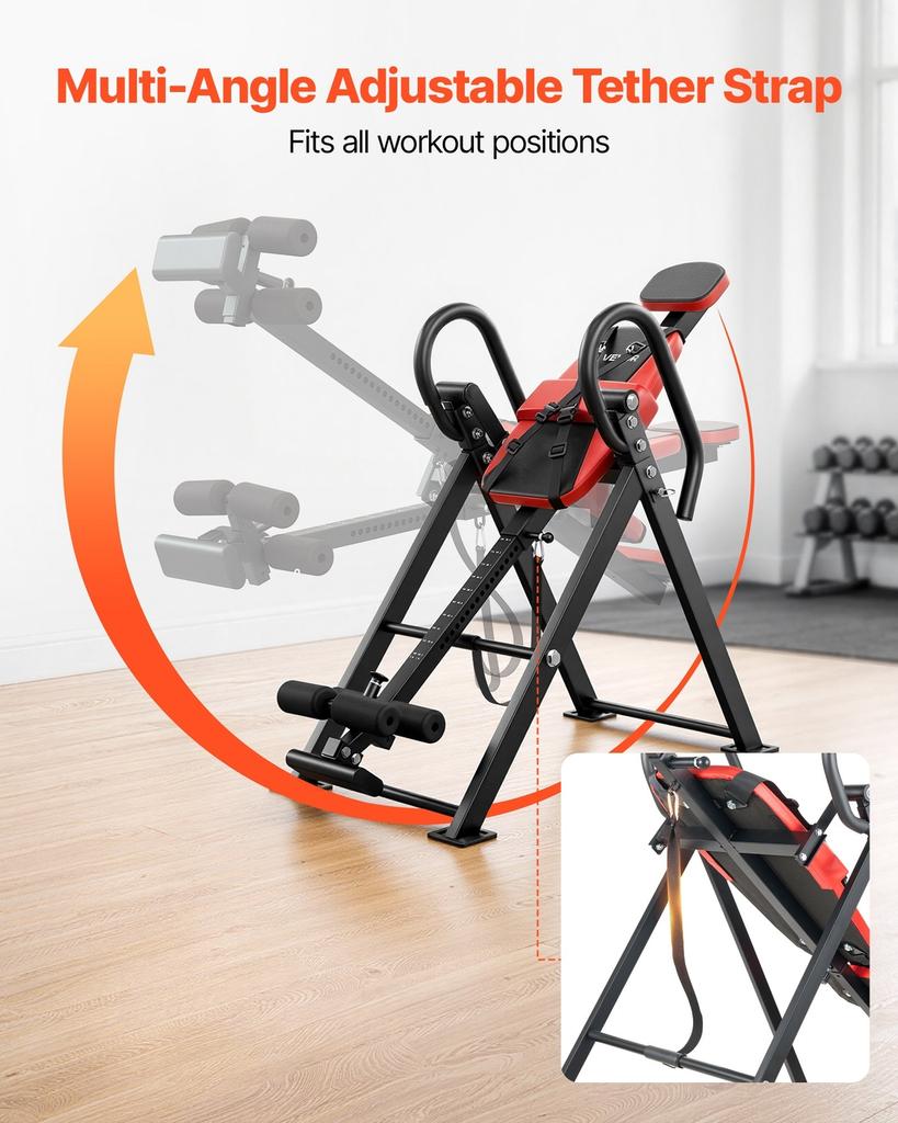 Inversion Table, 136 Kg Capacity Heavy Duty Inverted Table, Back Inverter Stretcher with Dual-Roller Locking, Decompression Tables for Shoulders,