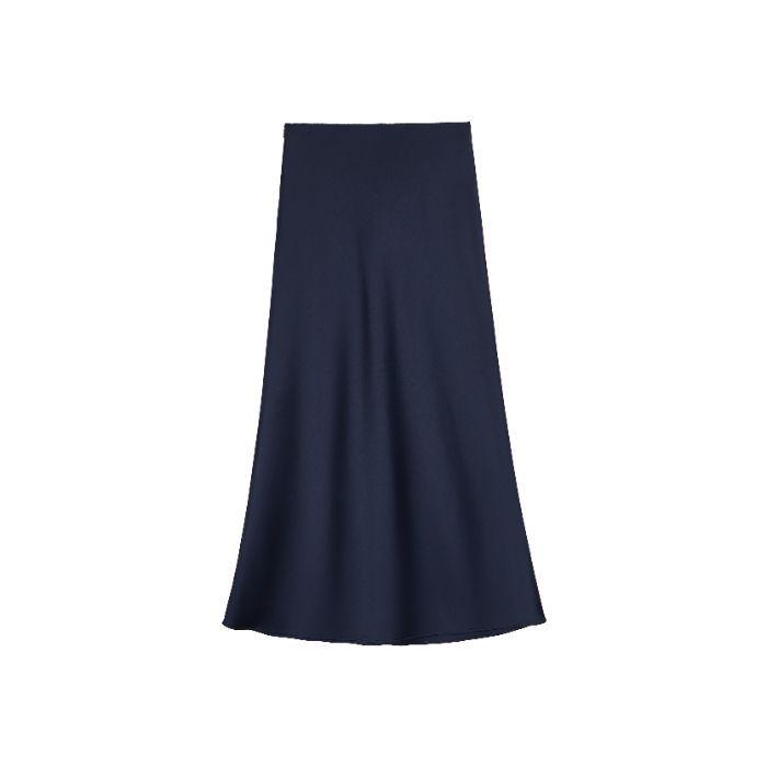 Champagne Satin Fishtail High-End Silk Skirt for Women - Summer 2025