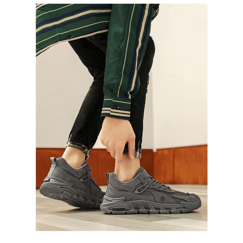 Men's Spring Outdoor Work Protective Board Shoes, Anti-Slip Wear-Resistant Breathable Trendy Footwear.