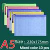 10 pezzi A4 File Bag Trasparente Mesh A5 Data Zipper Storage Bag B5 Student Test Paper Drawing Bag Office Waterproof Document Bag