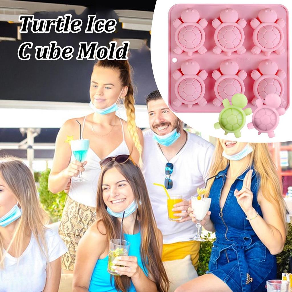 Silicone Ice Trays For Freezer Ice Molds Turtle Shape Easy Demoulding Iced Beverage Making Tools For Candy Pudding Home