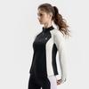 FILA Fitness Casual Simple Versatile Elastic Comfortable Spliced Half-Zip Knitted Long Sleeve T-Shirt Women Tops A11W541205FBK