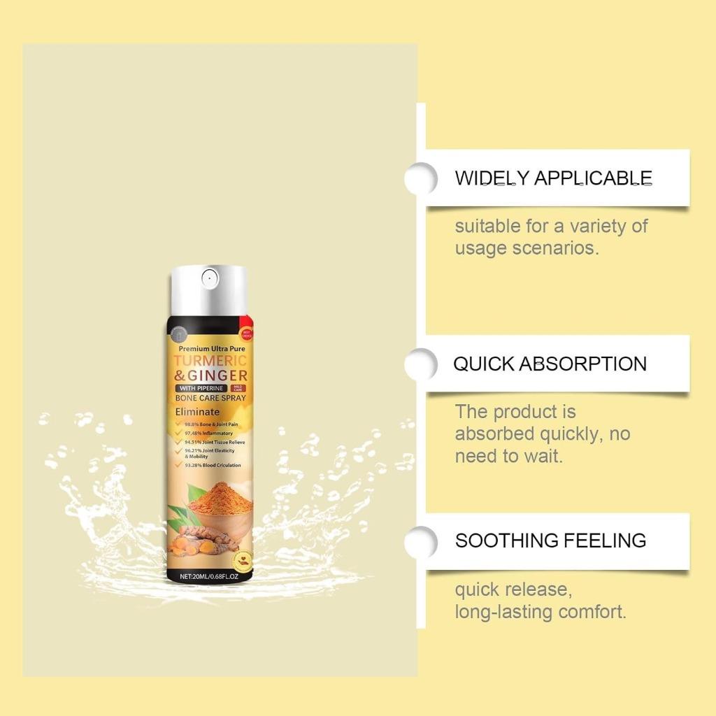 Joint & Bone Turmeric Ginger Bone Spray Women Men Natural Turmeric Ginger Treatment Spray 20ml (1pc)