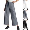 Women's Wide-Leg Utility Pants, High-Waisted Casual Trousers, Fashionable Multi-Functional Workwear