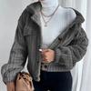 Women's Fashion Winter Warm Comfortable Windbreakers Lady Long Sleeve Lapel Fleece Thickened Plush Jacket Coat
