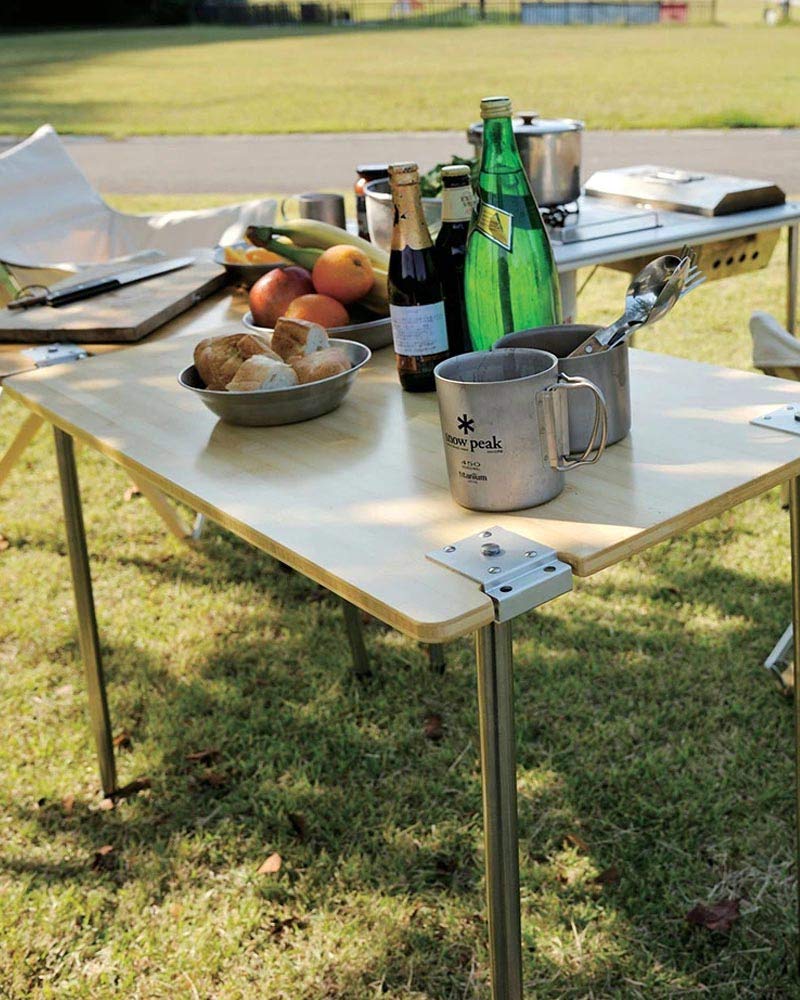 Snow Peak Table IGT Light Bamboo Laminated Outdoor Multi-Function Bamboo, Stain-Resistant, Table, Bamboo, Wood, Camping, CK-116TR