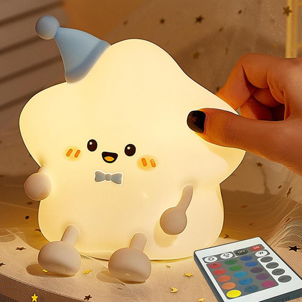 Night Light Nursery for Boys Girls USB Charging Silicone LED Lamp Tap Control Room,
