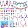 AIPRIDY Armband-Bastelset, Bastelset für Mädchen, Einhorn Meerjungfrau Bastel-Geschenkset, Geeignet für Mädchen im Alter von 6-12 Jahren (84 Stück)