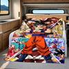 1 szt. Koc flanelowy z nadrukiem Son Goku, Wysokiej jakości, Na wszystkie pory roku, Wystrój domu, Ciepło i komfort, Idealny na prezenty świąteczne