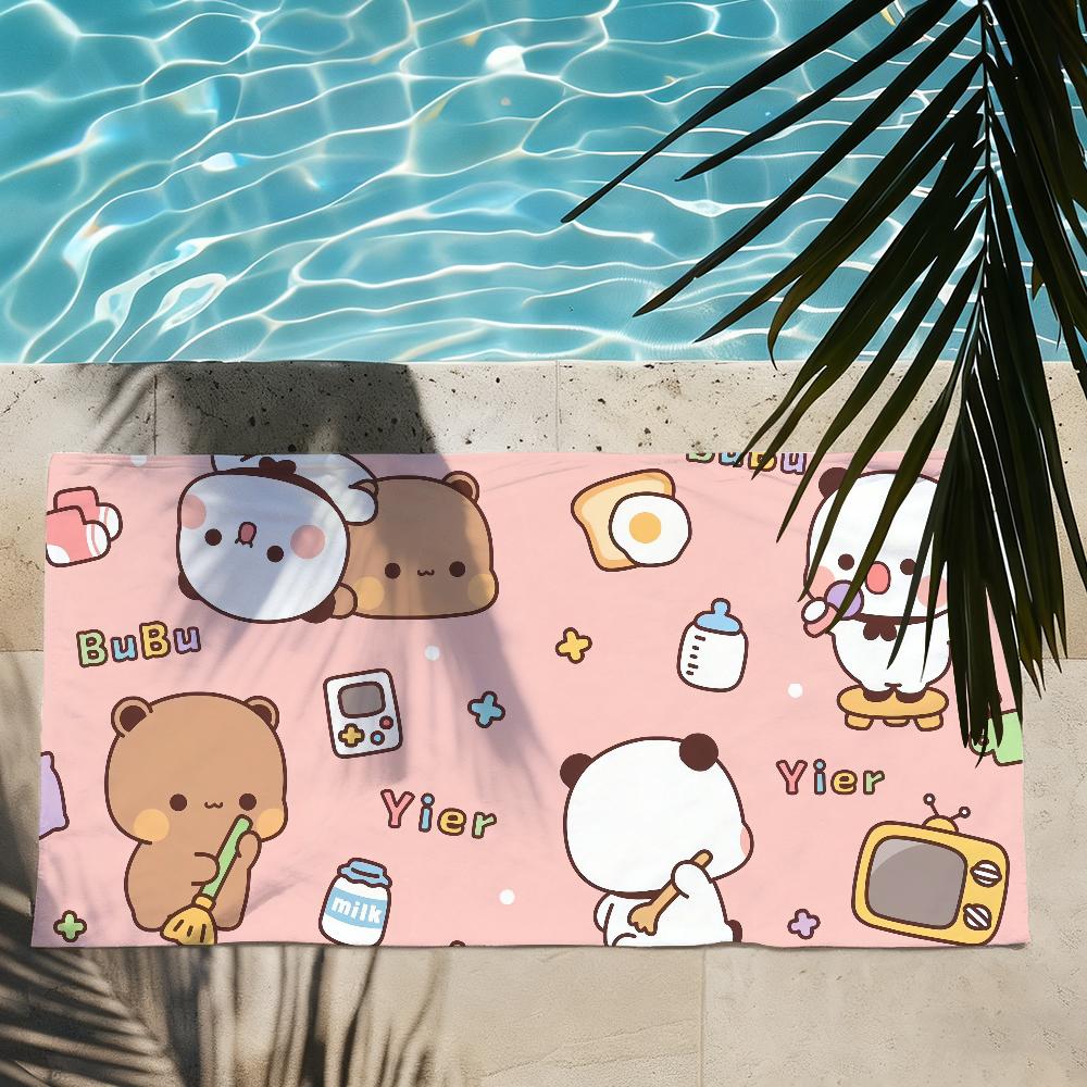 

Cute Bubu Dudu Towel Shower Sauna Travel Spa Quick Dry Gym Accessories Soft Beach Towel W30*H60(CM)
