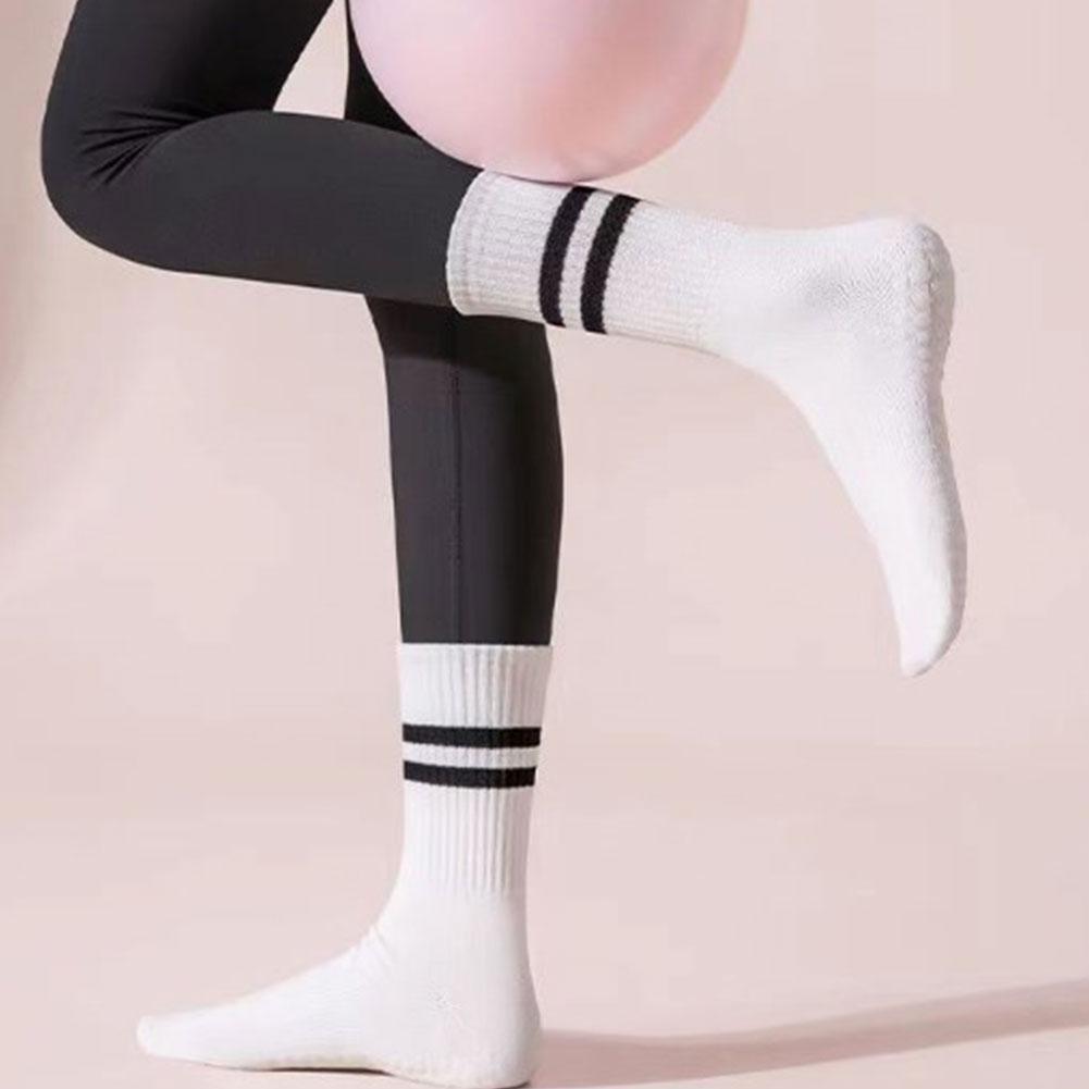 8Colors Sports Socks Cotton Mid-tube Bottom Professional Non-slip Silicone Indoor Fitness Socks Women's Dance Pilates Yoga Socks