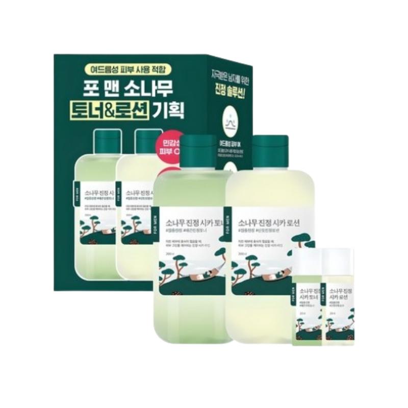 

Round Lab For Men Pine Calming Cica Toner + Lotion (200ml+200ml) set – Fresh Non-Sticky Men’s Skincare with Toner & Fluid Lotion Toner + Lotion Set