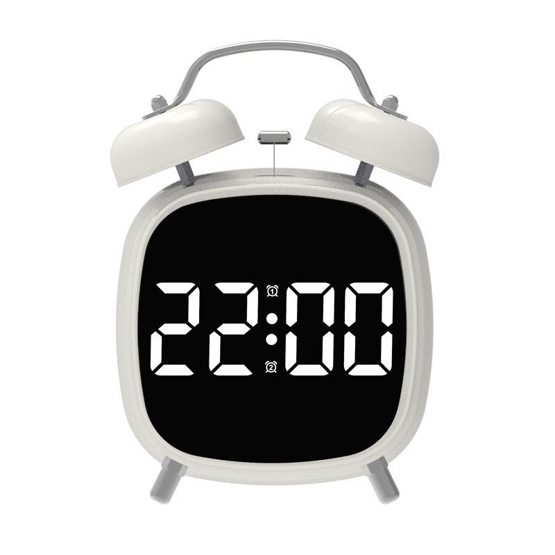 Creative Loud Volume Metal LED Alarm Clock GH8032 - Powerful Bell, Multifunctional Design for Hard-to-Wake Sleepers
