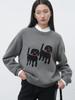 GENERALIDEA Unisex Twin Dog Jacquard Knit Pullover [Charcoal] / Sbe4U05016