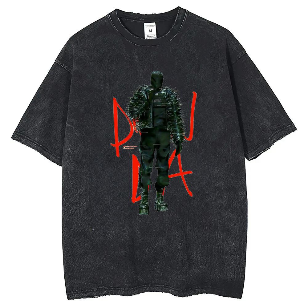 Camiseta Estampada de Turnê do Rapper Kanye West Verão Masculina e Feminina Algodão Roupas Y2K Manga Curta