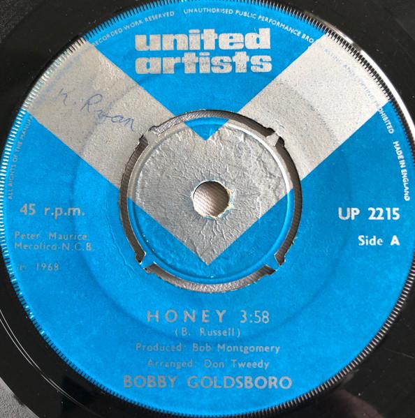 

7-дюймовая пластинка БОББИ ГОЛДСБОРО - Honey / Danny UP2215 United Artists 1968 UK Поп Б/У