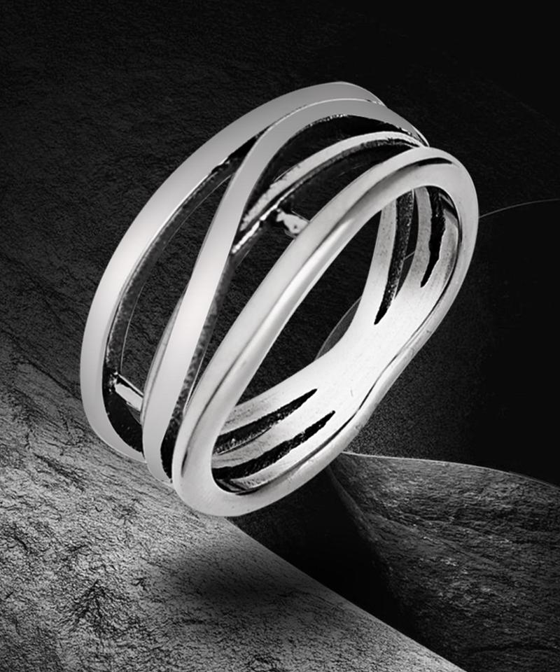 Blancier Layered Bm251R1052 Men'S Ring