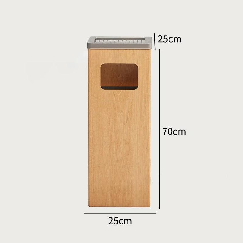 Wood Waste Bins Round Bucket Wastebasket Large Rectangular Dustbin Living Room Separate Litter Bins Home Cleaning Utilities