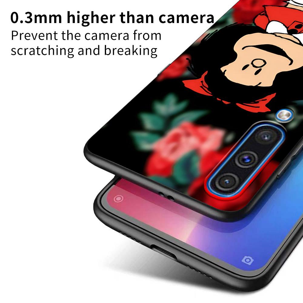 Cute Mafalda Case for Samsung Galaxy A10s A50 A50s A02s A03s A20 A30 A20e A70 A70s A20s A30s A10 A40 A04 A04s Black Phone Cover