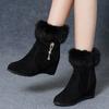Winter Women's Wedge Ankle Boots Lncrease Height Women Pumps Metal Rhinestone Platform Shoes Plush Women Boots Comfortable Botas