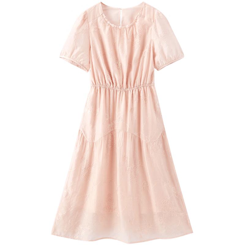 EICHITOO Women s Gentle Style Round Neck Long Dress M