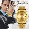 Gold Stainless Steel Watch with 3ATM Water Stylish Analog Japanese Quartz Gold Suitable for Fashion Accessory Perfect Gift for or Boyfriend Men's