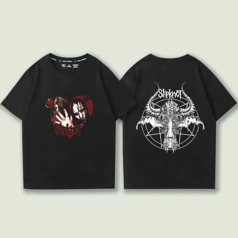 Slipknots Heavy Unisextal Band Tričko s potiskem Unisex Bavlněné tričko Hudební Grafika Tričko Harajuku Streetwear Nadměrná trička Unisex