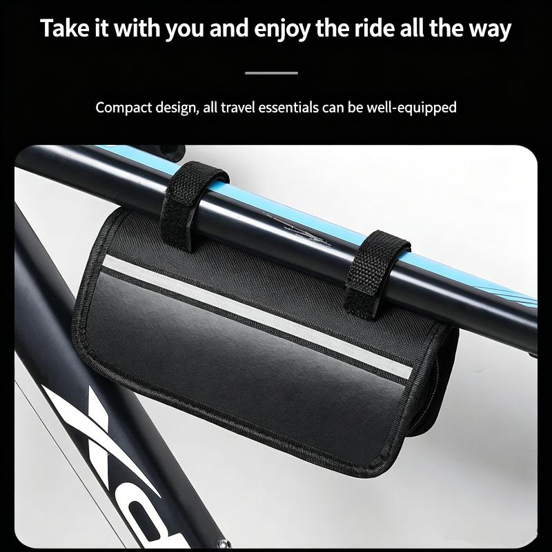 Bicycle Handlebar Tool Storage Bag Waterproof Fabric With Reflective Strip For Mountain Road Cycling Commute