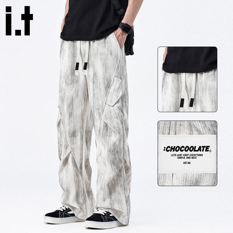 CHOCOOLATEit Men's Tie-Dye Patchwork Casual Cargo Pants