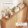 Slim Shoe Cabinet for 24 Pairs, 4 Drop-Down Doors, Adjustable Shelves, 120x24x81cm, Wood