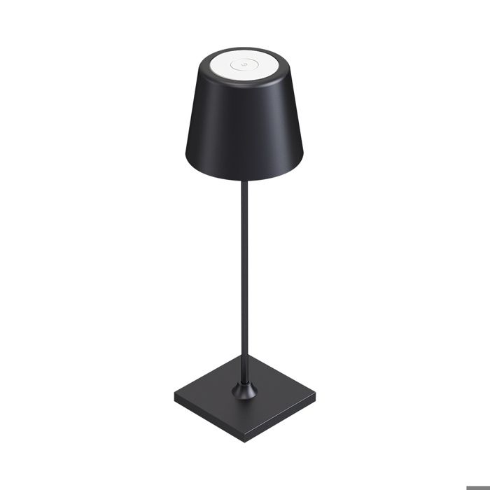 Set of 2 Rechargeable Table Lamps Black 3W 3000K IP44