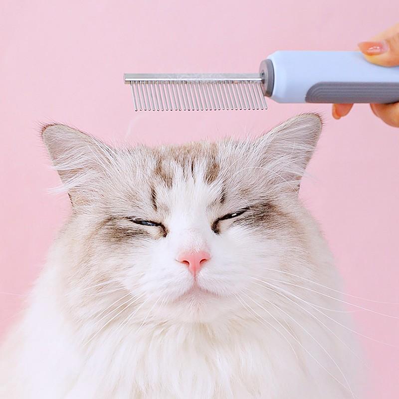 Dog Comb Double-sided Dogs Brush Self-cleaning Cat Brush Pet Hair Remover Stainless Steel Combs for Dog Grooming Massage Brushes