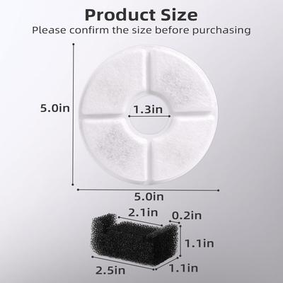 Cat Water Fountain Filter Replacement,4/8/12pcs Round Carbon Filters Set for Automatic Pet Fountain Multiple Filtration System